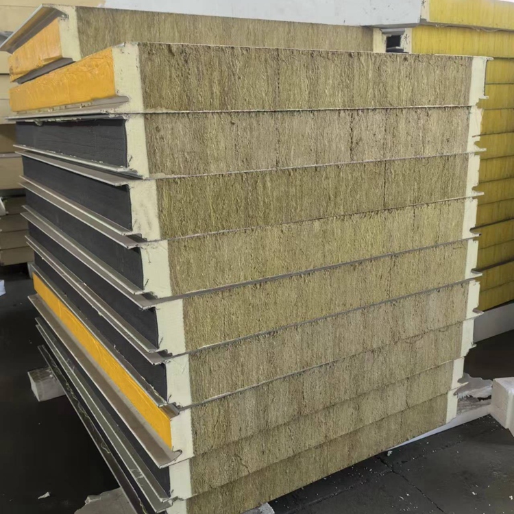 Polyurethane edge sealing rock wool sandwich panel